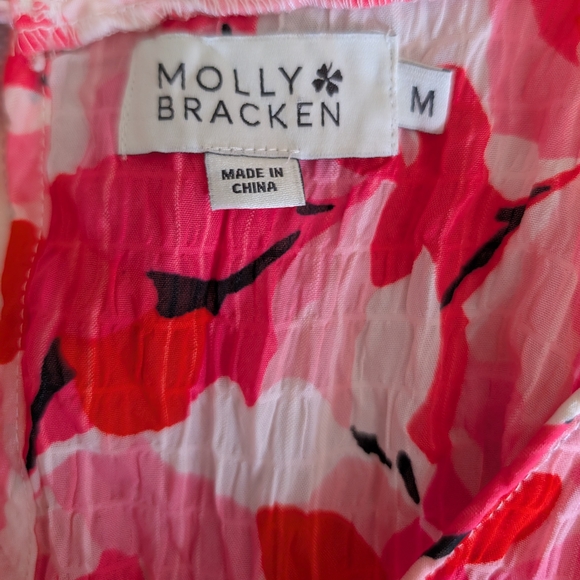 Molly Bracken Womens Medium Pink Floral Print Tank Top Preppy Cottage Shabbychic - Picture 6 of 7